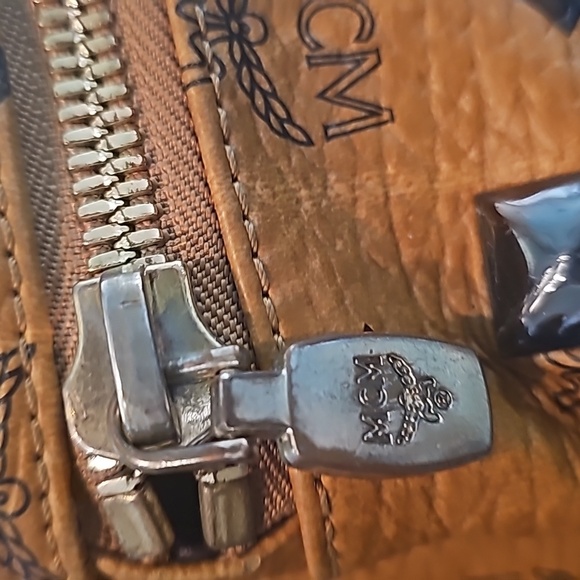 MCM Cognac Backpack with Silver Studs - Picture 7 of 9